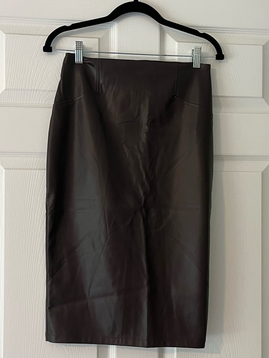 SHEIN Dresses & Skirts - SHEIN Chocolate Brown Faux Leather Pencil Skirt